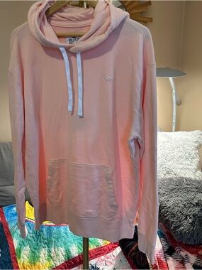 Hollister Light Coral Pullover Hoodie with Kangaroo Pocket